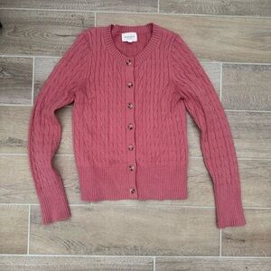 Dusty Rose Cable Knit Cardigan